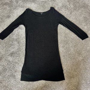 Express Scoop Neck 3/4 Sleeve See Through Dress Cover Up Black Rayon  Large